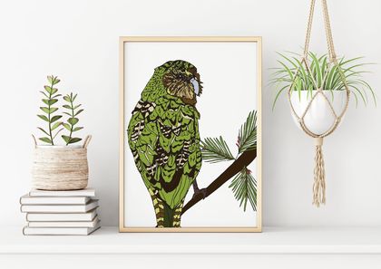 Kakapo New Zealand Bird A4 Art Print 