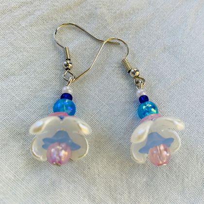 Earrings: Pink and Blue Forget-me-nots ('Pastel and Pretty' range)