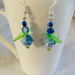 Earrings: Bellflower Blue with leaves