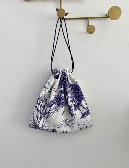 Designer Fabric Linen Drawstring Bag