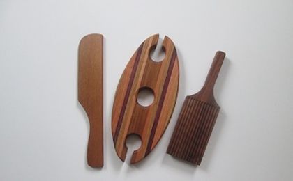 Gnocchi Board, Wine Glass holder and stir fry Paddle