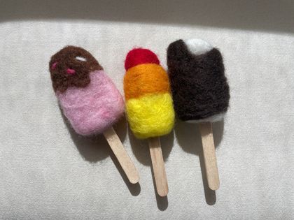 Set of 3 felted ice creams