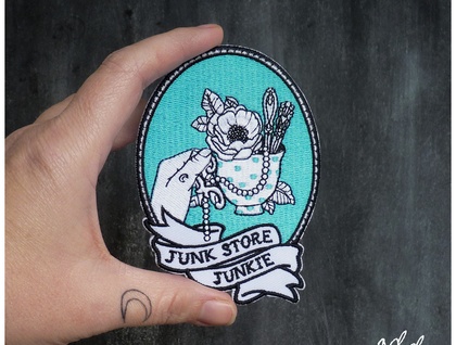 Junk Store Junkie - Iron on Gang Patch