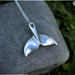 Sterling Silver Whale tail on sterling chain~ Ocean lovers' pendant