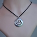 Sterling Silver Koru Pendant on black adjustable cord- hand crafted in solid 925 silver