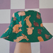 Teen bucket hat, green rabbits