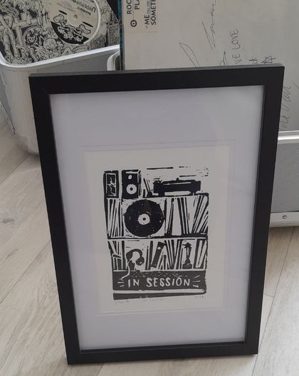 Lino print for vinyl lovers