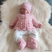 Soft Pink Handknitted Set (Wool) - 0-3 Months