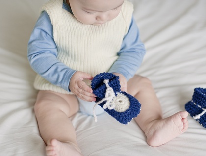 Crocheted Sheepskin  Baby Booties