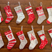 Advent Stockings, Scandinavian Style Cotton Fabric, Cream back and loops, handmade