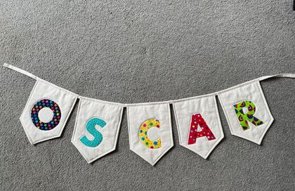 Name Bunting Banner Personalised Flag for Baby Nurseries and Kids Rooms