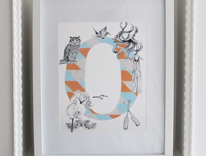 'O' alphabet print