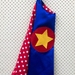 Kids Superhero Cape - Blue with red and white spots