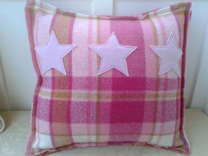 Pink Star Vintage Blanket Cushion