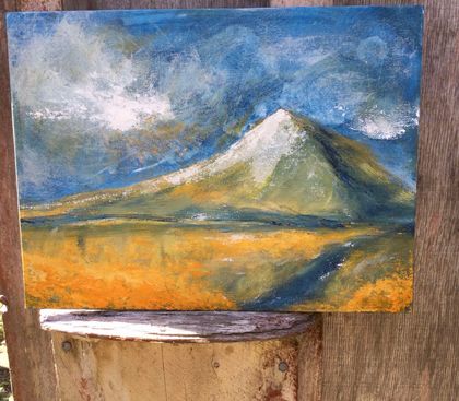 An original painting of Mount Ngauruhoe- On canvas panel board - NZ artist Marie Pickering