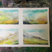  4  abstract  Landscapes on paper - Acrylic -Original  - New Zealand artist Marie Pickering