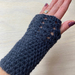 Fabulous Steel Blue Pure Wool Wristwarmers/Fingerless Gloves 