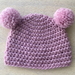 Pure Wool Baby Hat with Pom Pom Ears -  Light Pink