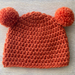 Pure Wool Baby Hat with Pom Pom Ears -   Orange