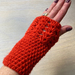 Fabulous Deep Orange Pure Wool Wristwarmers/Fingerless Gloves 