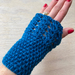 Fabulous Teal Blue Pure Wool Wristwarmers/Fingerless Gloves 