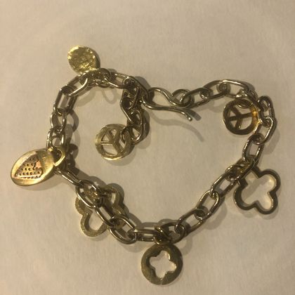 Hand made brass charm bracelet