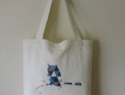 Geometric owl tote