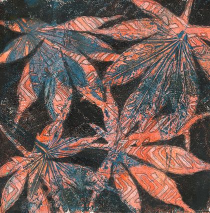 'Maple leaf - Autumn'.. monotype original artwork