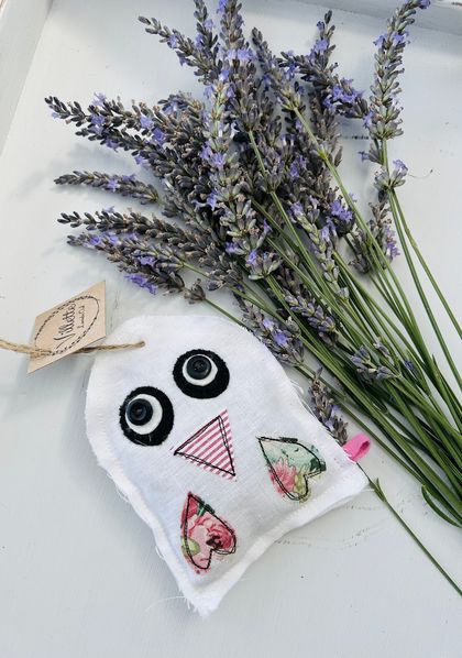 Lavender Filled Linen Owl Bird White