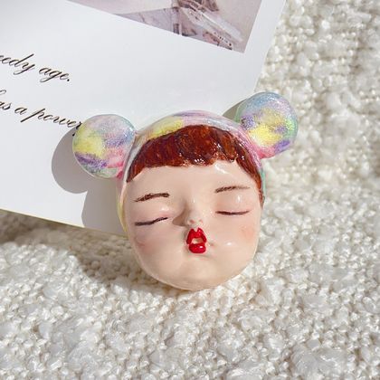 Mickey Mouse Ears Angel Face Doll Brooch/Necklace