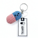 Happy Pill Crochet Keyring 