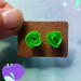 Green Rose Stud Earrings