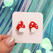 Red Mushroom Stud Earrings