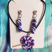 Blueberry Swirl Candy Necklace Earring Set