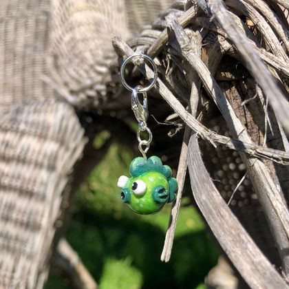 Pickle Puff Fish | Handmade Knitting Charm