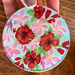 Island flowers Italian glass coasters - set of 4