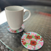 Two Island flowers Italian glass coasters