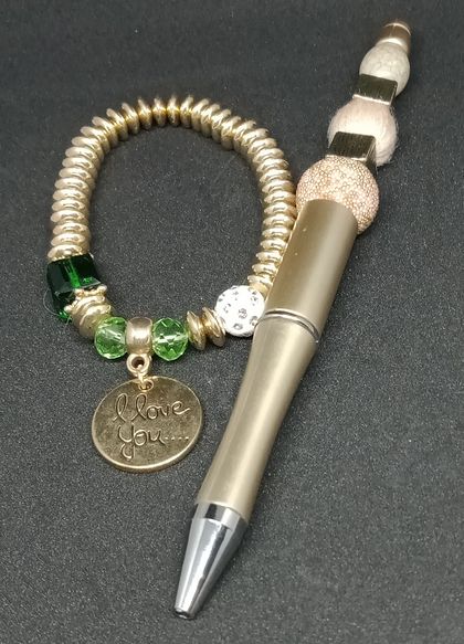 Beaded Bracelet and Pen