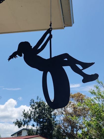 Girl on Tyre Swing - Small Version