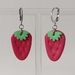 Red Strawberry Huggie Earrings