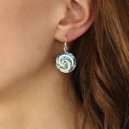 Paua Open Koru Earrings