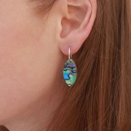 Double-sided Oval | Paua & Black Mother of Pearl Earrings