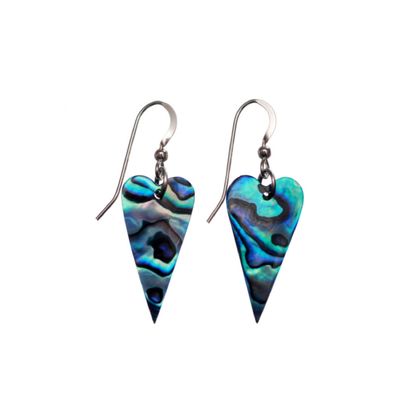 Paua Heart Earrings