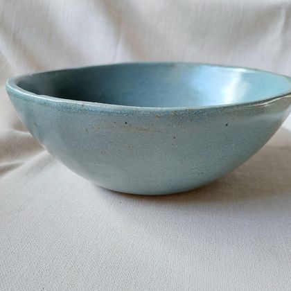 Ceramic Bowl - Serving, Salad, Fruit Bowl - Duck Egg Blue/ Green