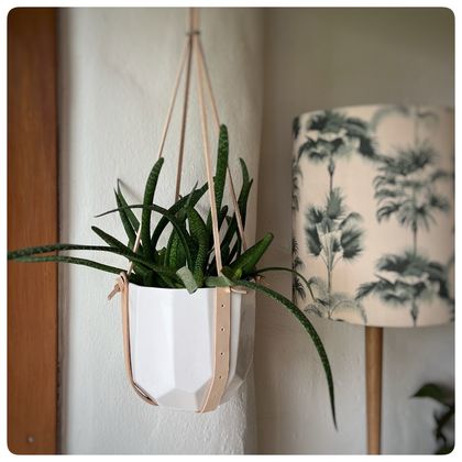 Large leather plant hanger