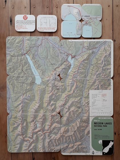 Map placemats & coasters of Nelson Lakes National Park