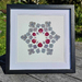 Pressed hydrangea and rose star artwork 25cm x 25cm