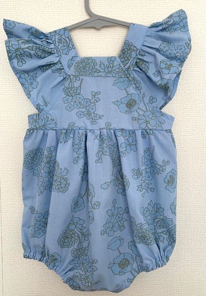 Romper 12-18 months - retro blue flower