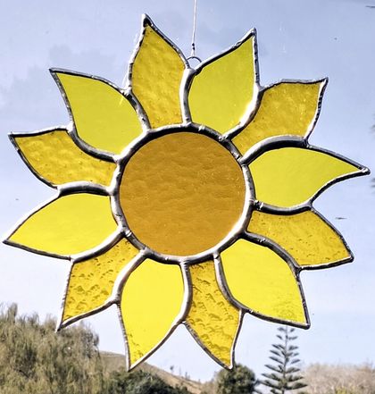 Stained glass sunflower