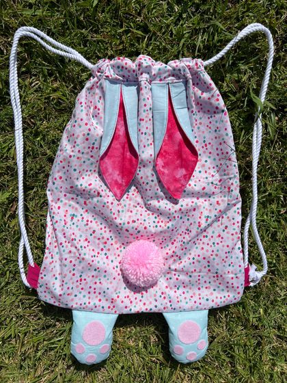 Bunny Backpack Spots Aqua & Pink